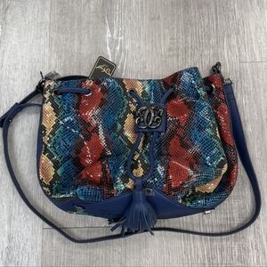 SHARIF Colorful Snakeskin Pattern Shoulder Bag NEW WITH TAGS